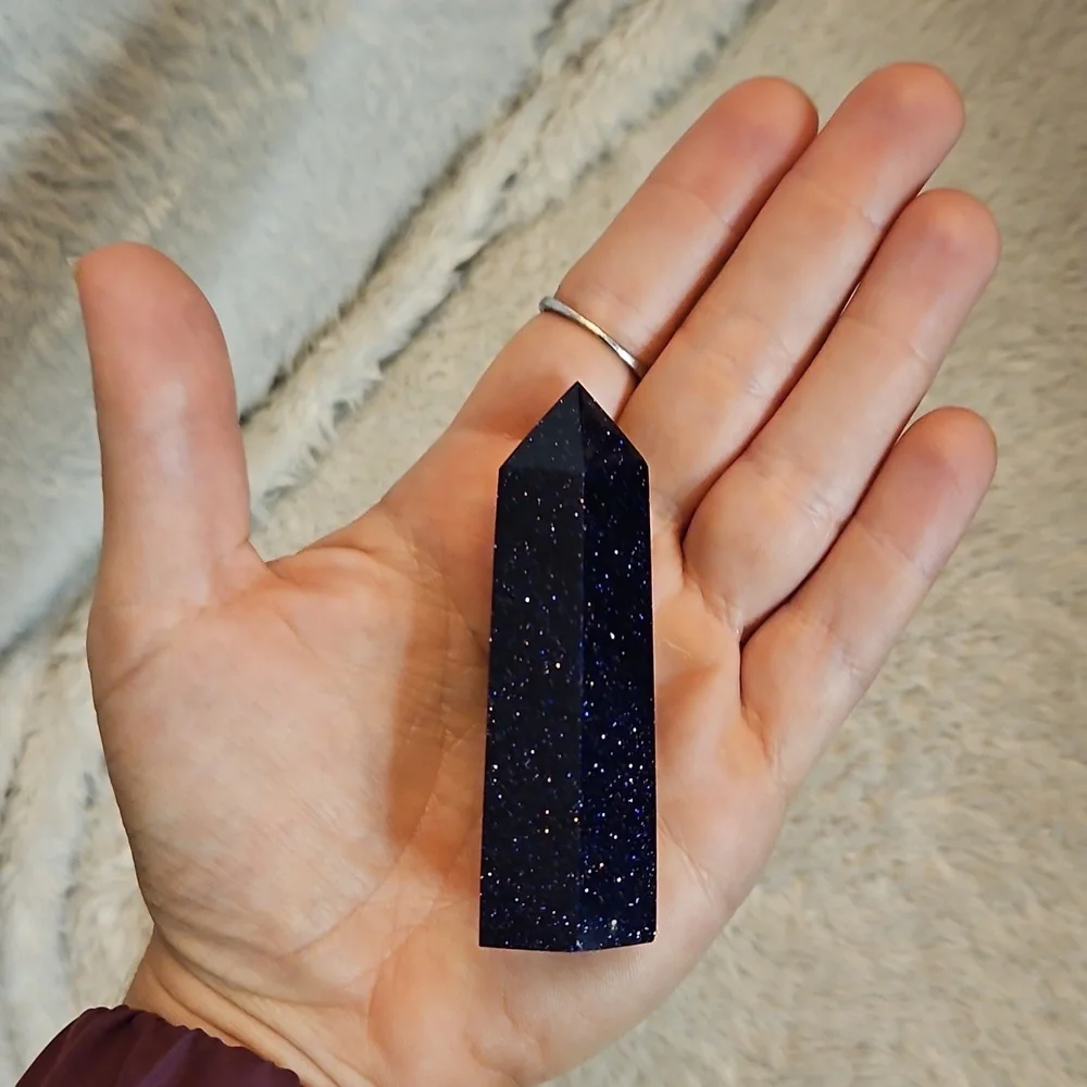 Blue Goldstone Tower – Ambition & Luck Crystal Obelisk - Picture 6 of 6